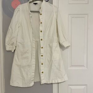 Who What Wear Cream Button-Up Trench Coat